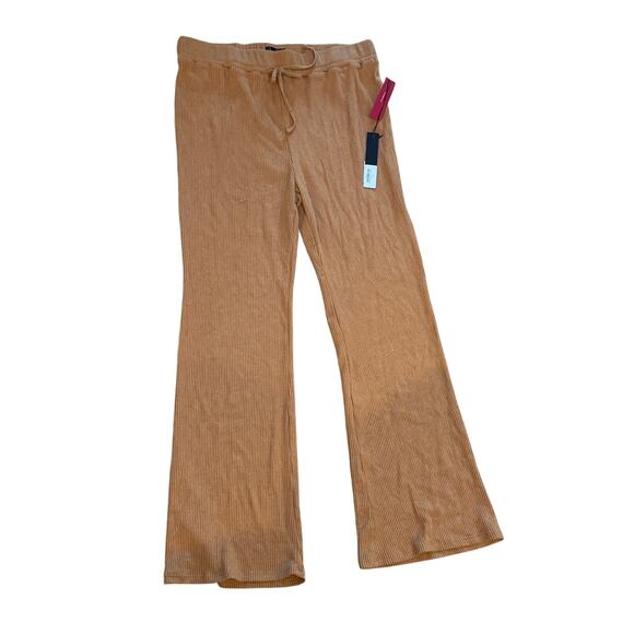 (XL) NWT $128 Carbon38 Brushed Ribbed Flare Pant in Brown Sugar - Picture 2 of 4
